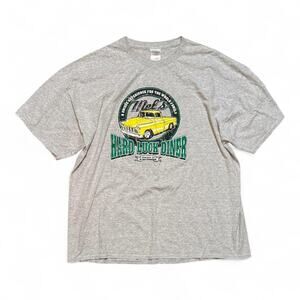 Mel’s Hard Luck Diner Tee 2XL - Heather Gray Retro Car Graphic Shirt